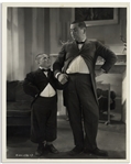 8" x 10" Glossy Photo of Curly With His On-Screen Son From the Famous Deleted Scene From the 1934 Three Stooges Film "Three Little Pigskins" -- Very Good Condition